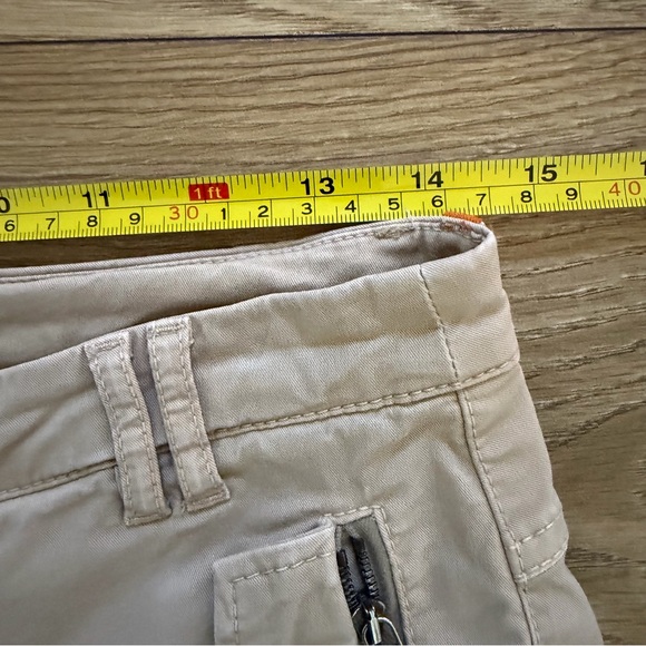 Boss Orange Slim Fit Khaki Pants Women's 4 Beige Zipper Pocket Moto Style - Picture 8 of 9